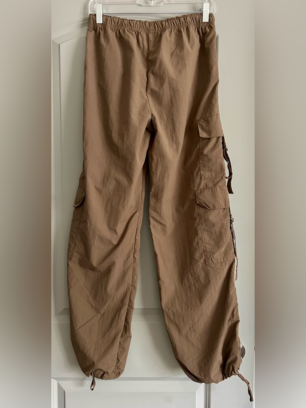 Love Tree Brown Nylon Cargo Jogger Pants Utility Parachute Style Size Small - Picture 5 of 5